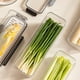 thumbnail image 5 of Organizador de refrigerador de tiras largas, apto para alimentos, con estante de drenaje, 31,5 x 10,8 cm, plástico transparente, paquete de 1 Yulucky, 5 of 7