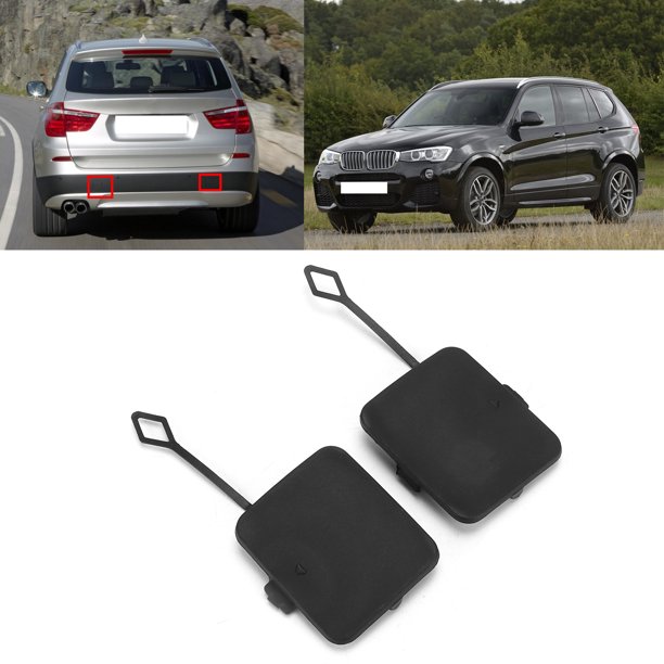Tapa del Gancho de Remolque del Parachoques Trasero, Cubierta de Gancho de Remolque Liviano Duradera Sin Pintar Negro 51127272415 Para Accesorios de Automóviles ReemplAzo para x3