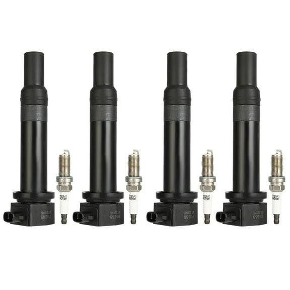 ECCPP UF499 4 ignition coils with 4 iridium Spark Plugs 1.6L 2006 2007 2008 2009 2010 2011 for Hyundai Accent for Kia Rio Rio5 C1543 UF499 5C1586