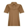 thumbnail image 5 of ANINEO Women's Polo Shirts Casual Solid Color Short Sleeve Everyday Tops Comfortable Relaxed Fit Summer Fall Versatile Daliywear, 5 of 5