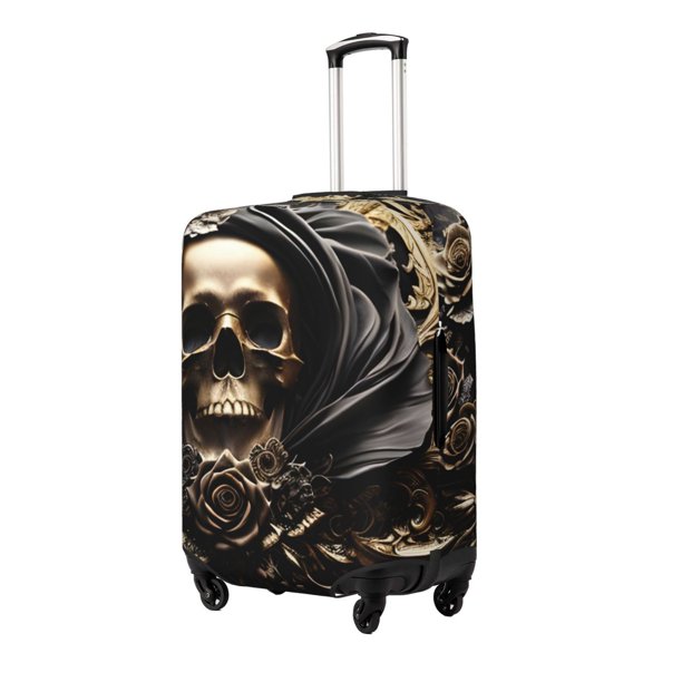 Fotbe Gold Rose Skull Funda Protectora para Equipaje, Antirrayones y Resistente a la Suciedad, Compatible con Maletas de 18 a 32 Pulgadas-X-Large
