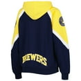 thumbnail image 3 of Women's Starter Navy/Gold Milwaukee Brewers Hail Mary Full-Zip Hoodie, 3 of 3