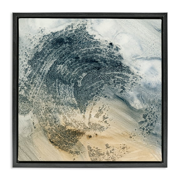 Stupell Industries Brushed Abstract Paint Abstract Painting Black Floater Framed Canvas Art Print Wall Art, 18 x 18