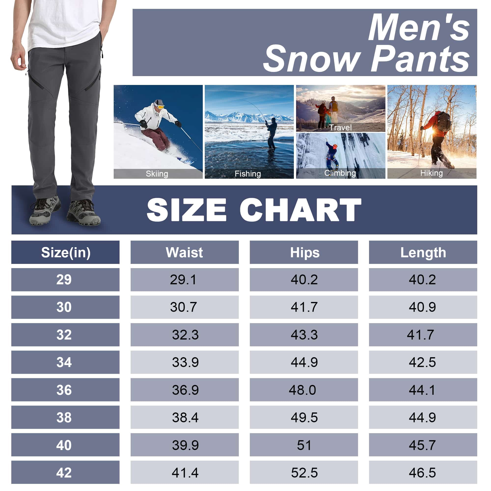 FEN AI Ski Pants Men Hiking Snow Pants Water Repellent Softshell Snowboard Trousers Fleece Lined Winter Outdoor Work Cargo Pants