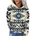 thumbnail image 4 of Women's Ethnic Print Pullover Hoodie Casual Long Sleeve Pocket Design Style, 4 of 6