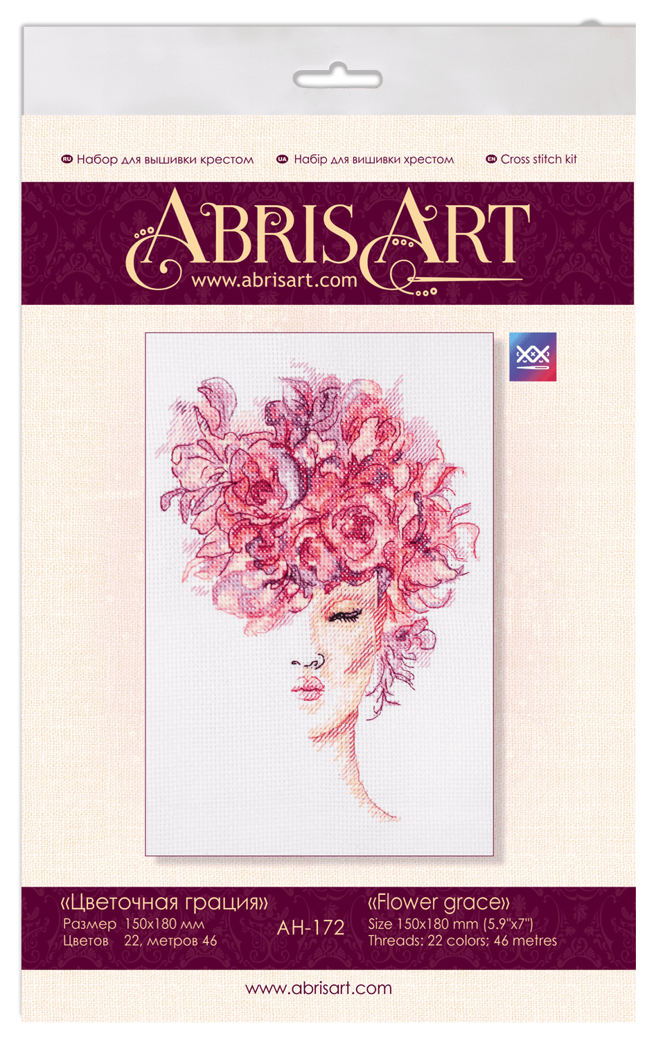 Cross-stitch kit Flower grace AH-172