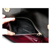 Gucci GG Marmont Dual Compartment Black Matelassé Leather Shoulder Bag Gold GG Logo Chain Strap Designer Handbag