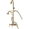 Barclay 4024-PL-PB Gooseneck Tub Filler with Diverter and Hand Shower Brass