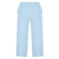 thumbnail image 4 of Pantalon Taille Haute à Poitrine Simple pour Femmes de Couleur Unie avec un Design à Jambes Larges, 4 of 5