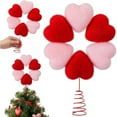 thumbnail image 3 of Eoozwa Flocked Heart Tree Topper Ornament Red Polyester for Valentine Christmas Decor Hanging Decoration Party Gift Idea Festive Accent, 3 of 6
