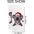 thumbnail image 3 of Coolnut Fingertip Hand Towels, Set of 2 Pcs Fun Koala with Hat Absorbent Face Bath Towels for Bathroom Kitchen, 30"x15", 3 of 6