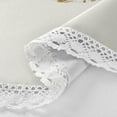 thumbnail image 3 of 60 Inch Round Tablecloth with White Lace Trim Fall Table Cover for Elegant Dining Decor Red Chrysanthemum Pattern, 3 of 8