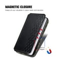 thumbnail image 4 of Compatible for Samsung Galaxy S24 Wallet Case, Embossed Pattern PU Leather Magnetic Suction Flip Cover with Credit Card Holder Kickstand Silicone Anti-Scratches Shockproof Case, Black, 4 of 7