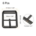thumbnail image 2 of Uxcell 6Pack 0.94" Single Prong Belt Buckle Square Center Bar Buckles for Leather Craft, Dark Grey, 2 of 6