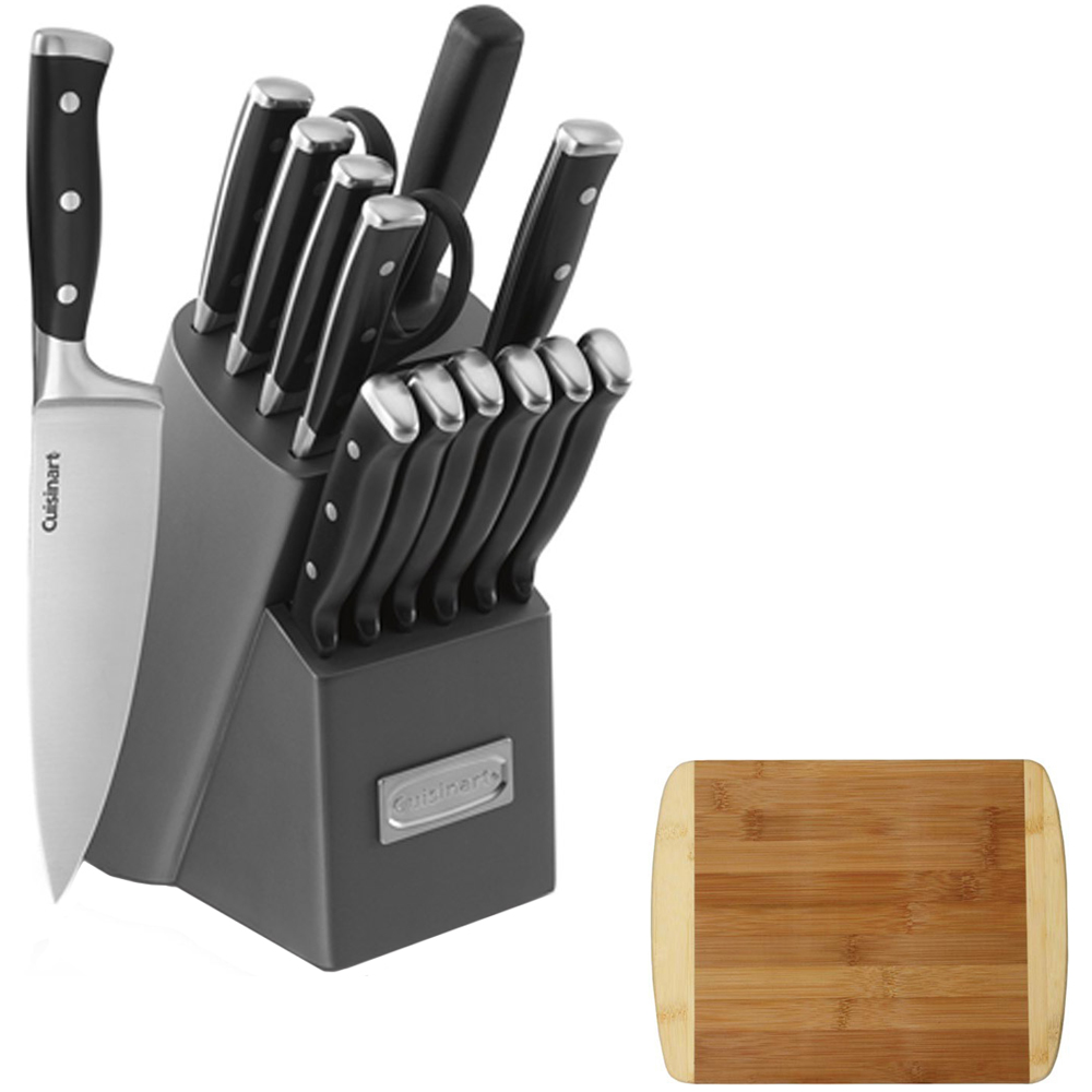 Cuisinart Triple Rivet Collection 15Piece Knife Block Set, Grey (C77TR15PB) with Two Tone