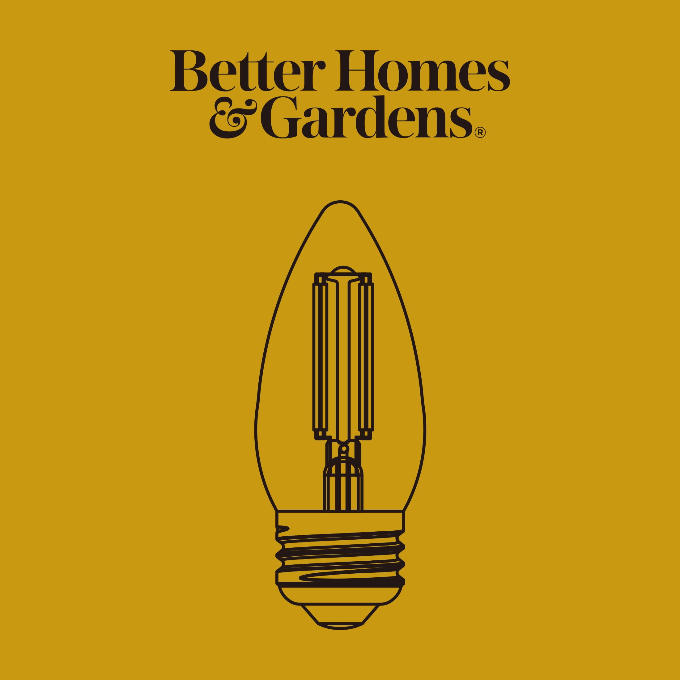 BH&G LED Light Bulb, 5.5-Watt (60W Equiv.) B10 Candle Bulb Dimmable E26 Medium Base Ultra Warm, 8PK