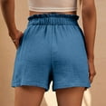 thumbnail image 4 of UAMVSH Ruffle Shorts for Women Casual Comfy High Waist Shorts Vintage Solid Color Stretchy Wide Leg Shorts with Pockets, 4 of 7