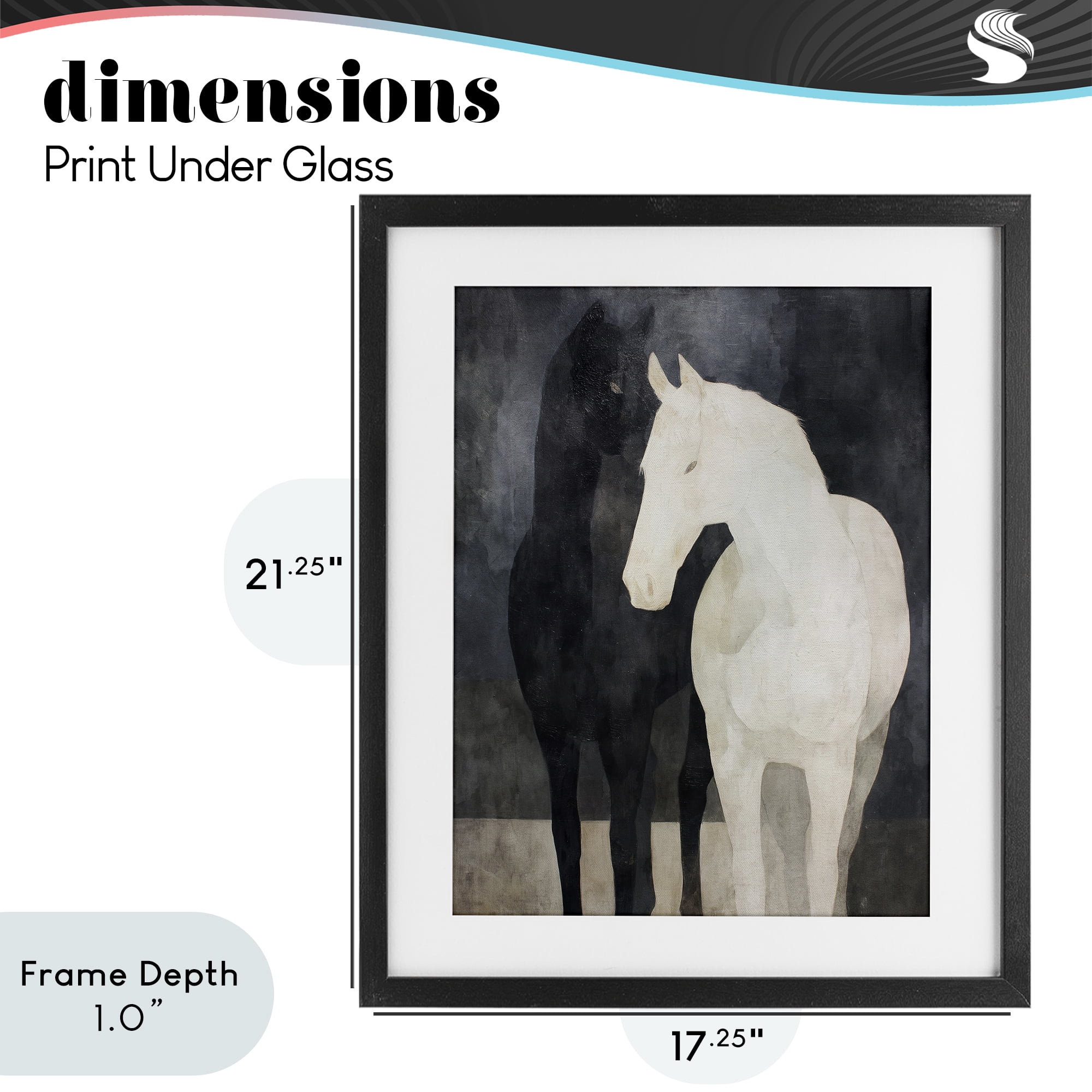Stupell Industries Equine Twins Of Wind Black Framed Print Under Glass, design by Svetlana Aleynikova