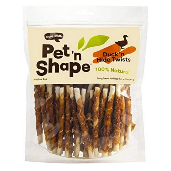 Pet 'n Shape Duck Hide Twists - All Natural Dog Treats, Duck, Small Twist, 1 Lb