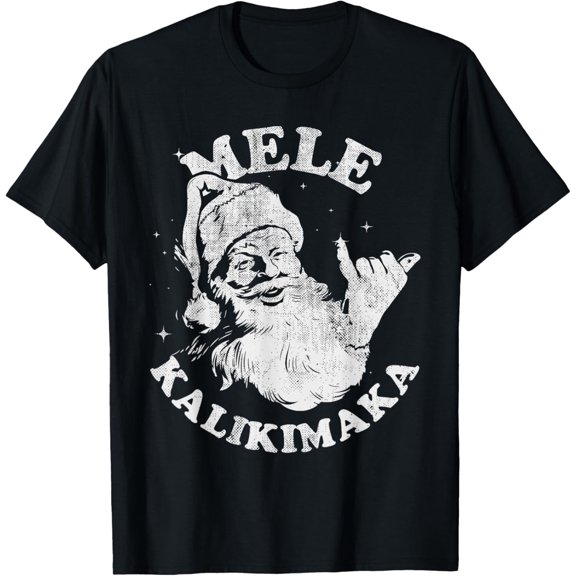 Mele Kalikimaka Retro Hawaii Santa Aloha Christmas T-Shirt