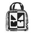 thumbnail image 3 of Black Geometry Dash Lunch Bag Portable Tote Bag Insulated Lunch Box Picnic Beach Office Insulated Bento Bag, 3 of 9