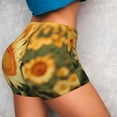 thumbnail image 4 of Balery Golden Sunflower In Field Pantalones cortos de entrenamiento estampados para mujer, sin costuras, ajustados, para gimnasio, yoga, correr, deportes, ejercicio activo, fitness.-XX-Large, 4 of 8