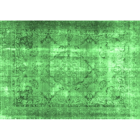 Ahgly Company Indoor Rectangle Persian Emerald Green Traditional Area Rugs, 6' x 9'