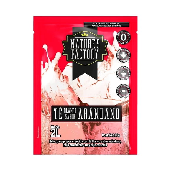 Polvo para preparar bebida Nature's Factory té blanco sabor arándano 20 g