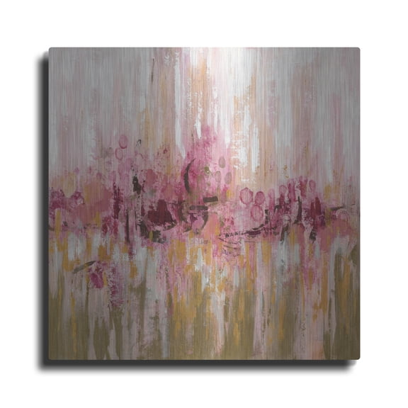 Luxe Metal Art 'Pink Reflections' by Silvia Vassileva, Metal Wall Art, 36" x 36"