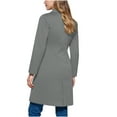 thumbnail image 5 of Zedker Trench Coat Womens Pea Coats for Women Thicken Wool Single Breasted Mid-Long Thicken Wool Trench Coat with Belt Gray M, 5 of 9
