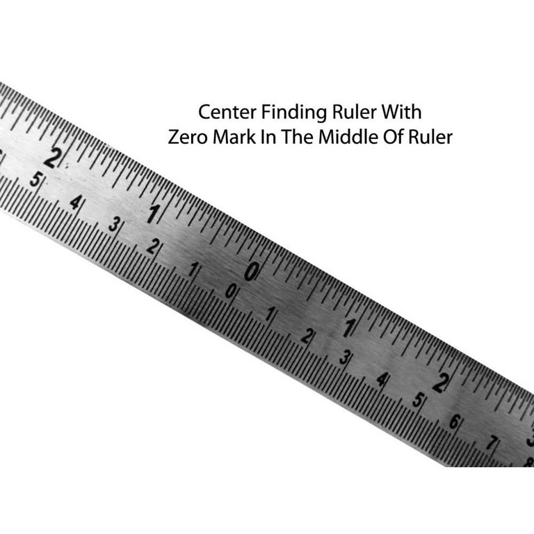 PRECISE (2 Pack) 12 Stainless Steel Centering Ruler, Unique 0 Center  Design, Dual 6 Measurements