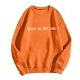 thumbnail image 3 of Women Blouses Women Hooded Sweatshirt Sweaters Petite Womens Fitted Zip up Sweatshirt Workout Top with Sleeve Ladies Tunics Quarter Zip Long Sleeve Pocket T Shirt Jogging Suits Came Hoodie Orange 2XL, 3 of 5