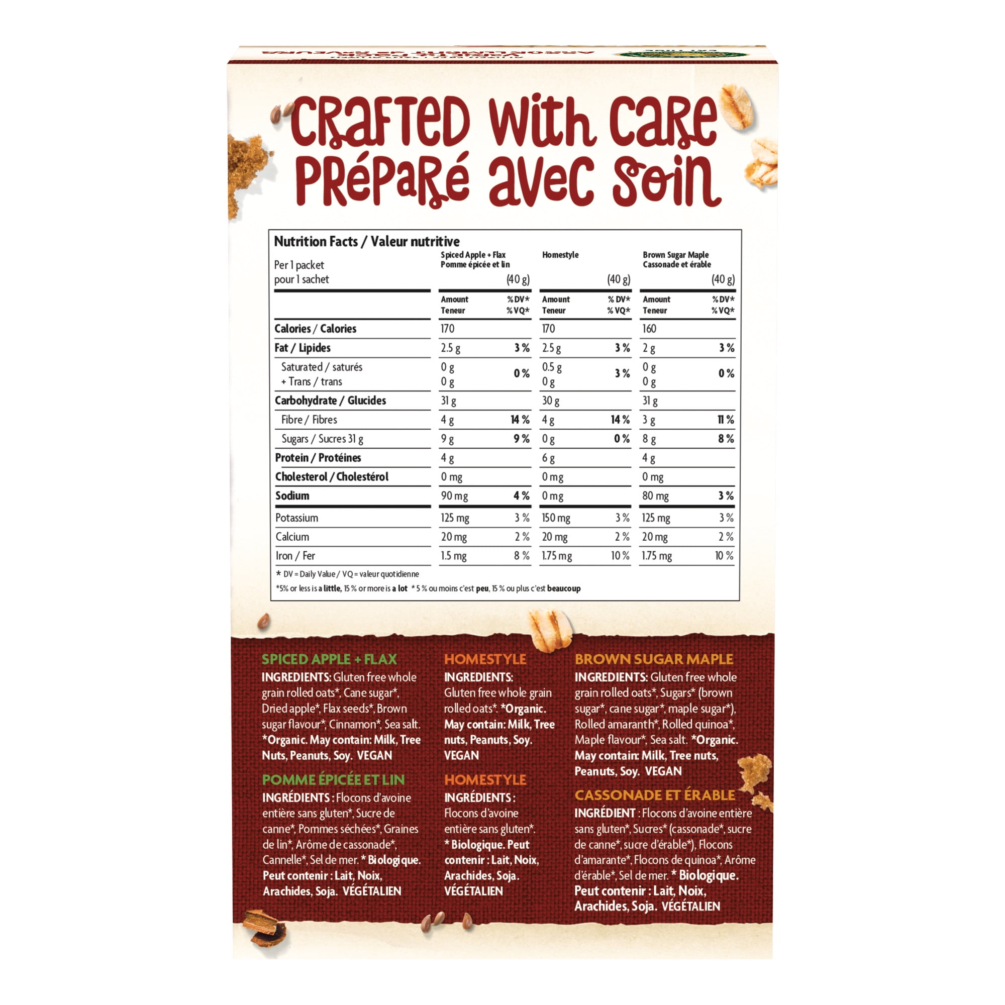 Nature's Path Gluten Free Variety Pack Oatmeal, 320G (8 Packets)