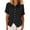 Black, variant on Womens Short Sleeve Button down Shirts Summer Stylish V-Neck Collared Irregular Hem Tops Ladies Work and Daily Wear Solid Color Blouse White XXL