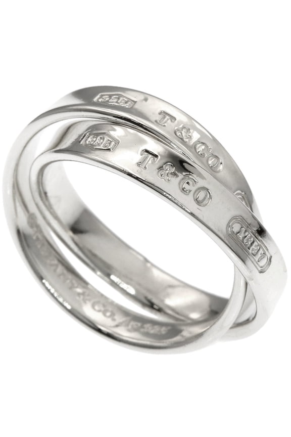Pre-Owned Tiffany & Co. 1837 Interlocking Ring, Silver, Women's.