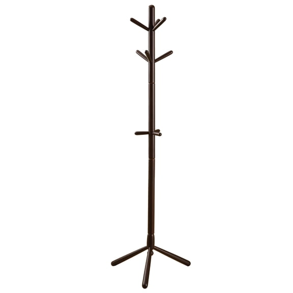 Monarch Specialties Coat Rack, Hall Tree, 9 Hooks, Entryway, 69"H, Bedroom, Brown Wood
