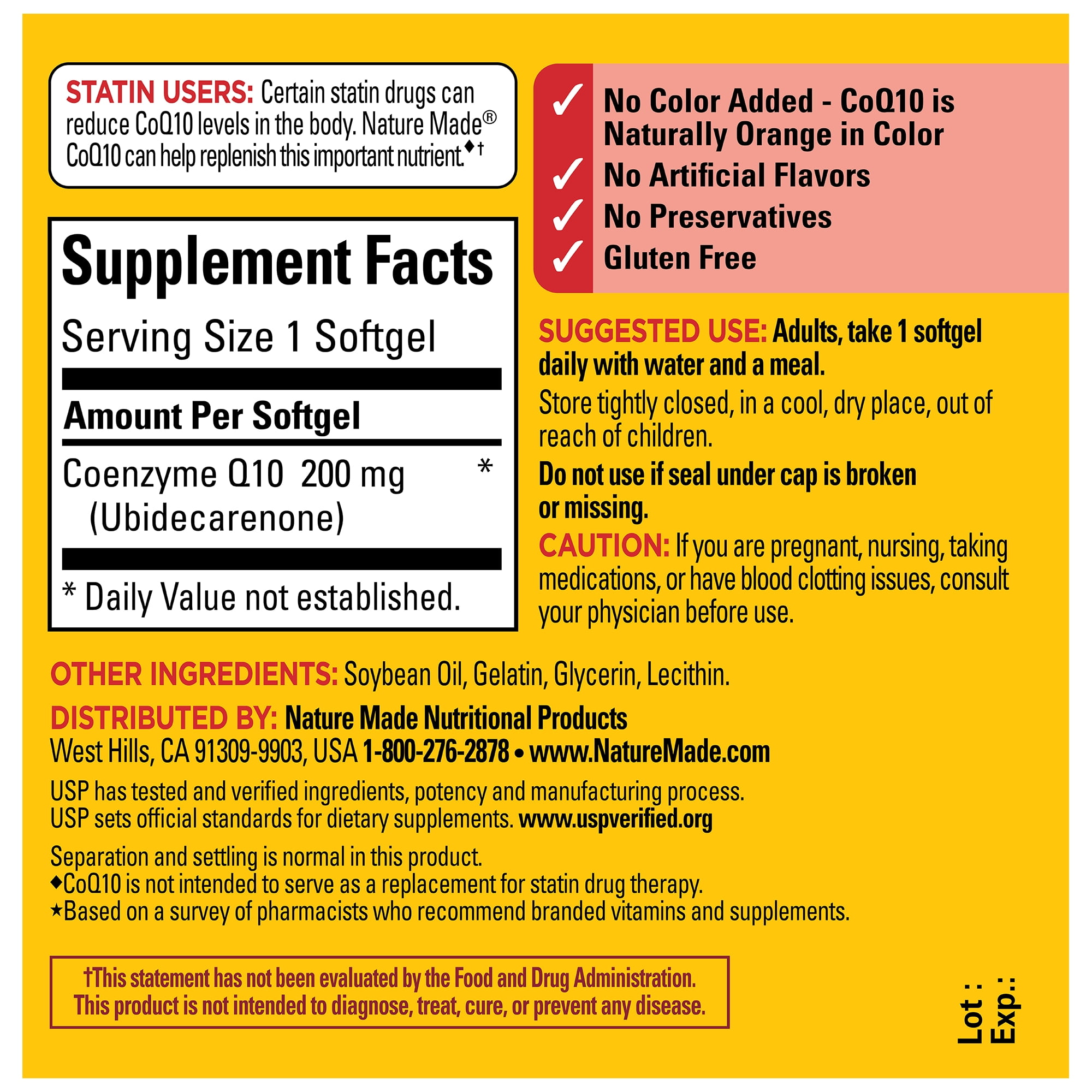 Nature Made CoQ10 200mg Softgels, Dietary Supplement for Heart Health Support, 40 Count