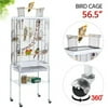 Open Top Transparent Clear Back Birdcage for Small Birds Parakeet Finch w/Toys