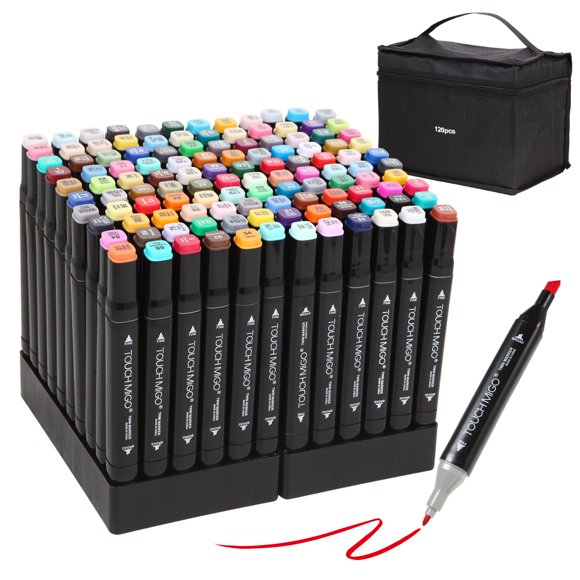 Set de marcadores artísticos RBINITION de 120 colores con doble punta y tinta alcohólica