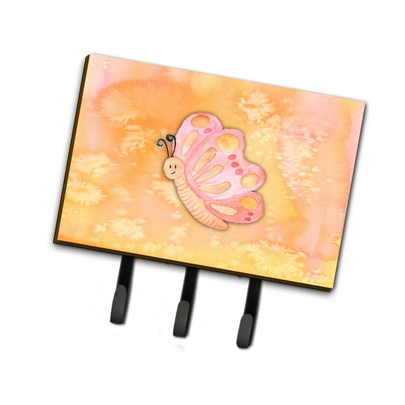 Carolines Treasures BB7384TH68 Butterfly Watercolor Leash or Key Holder Triple Hook multicolor