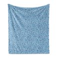 thumbnail image 1 of Paisley Soft Flannel Fleece Throw Blanket, Moroccan Old Fashioned Ottoman Mosaic Flowers Leaves and Shabby, Cozy Plush for Indoor and Outdoor Use, 60" x 80", Violet Blue White, by Ambesonne, 1 of 6