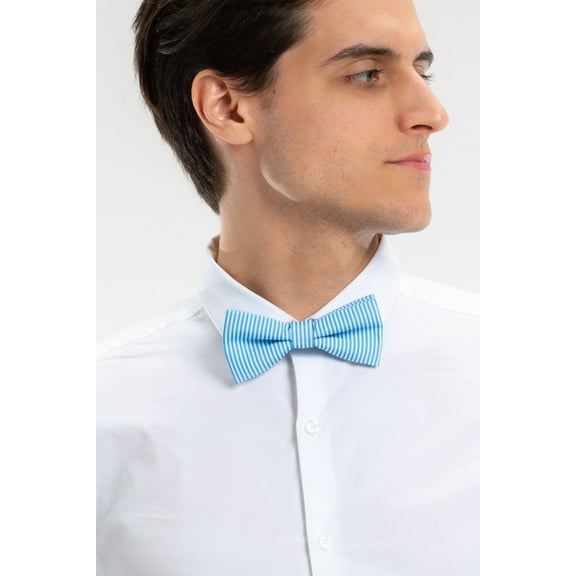 The Millionaires Row - Shinesty Derby Blue Stripe Bow Tie