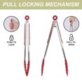 thumbnail image 4 of FULIER 3Pcs Stainless Steel Kitchen Tongs Silicone Cooking Tongs Red, 4 of 7