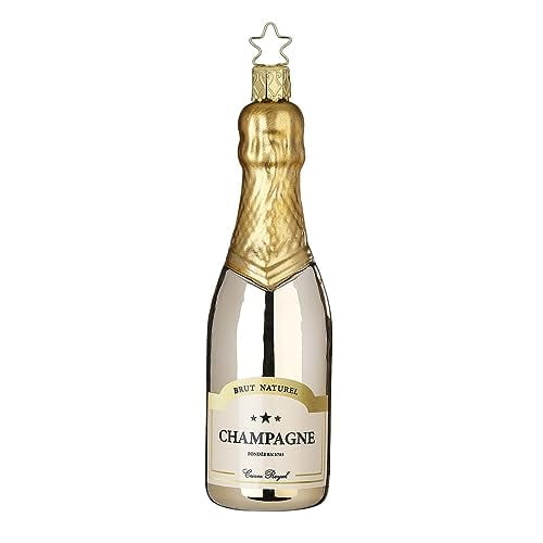 Inge-Glas Champagne Salutations 10178S022 German Glass Christmas Ornament in Gift Box