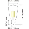thumbnail image 6 of Dream Lighting LED Vintage Edison Bulb,for Ceiling Pendant Light,Warm White,4000K,Pack of 2,3W 150 Lumens, 6 of 6