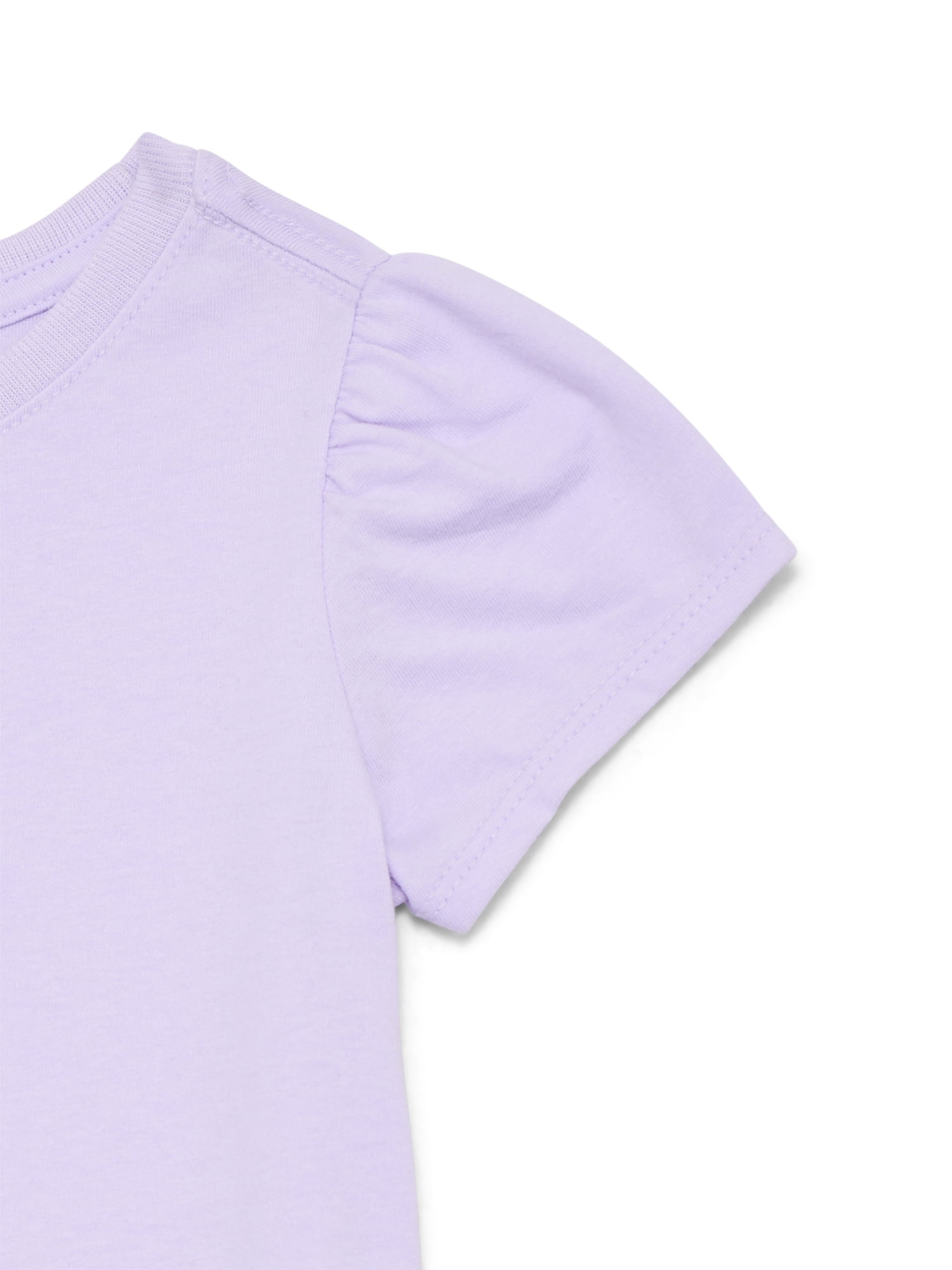 Wonder Nation Toddler Girls Tee with Short Sleeves, Sizes 18M-5T
