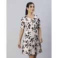 thumbnail image 2 of Moomaya Womens Short Sleeves Mini Dress, Sweetheart Neck, A-Line Dress, 2 of 7