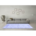 thumbnail image 3 of Ahgly Company Machine Washable Indoor Round Oriental Blue Modern Area Rugs, 5' Round, 3 of 4