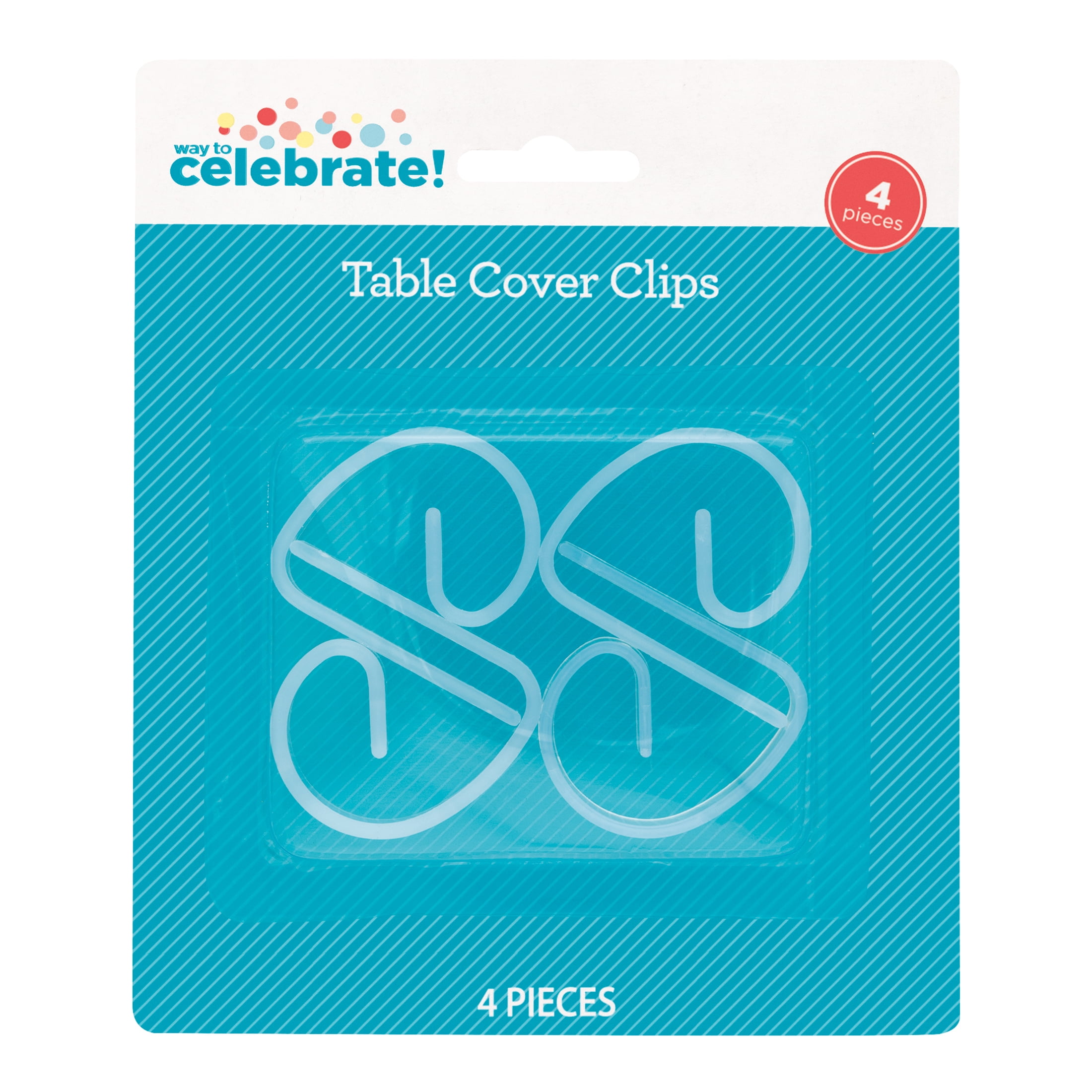 Way to Celebrate! Table Cover Clamps, 4ct