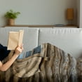 thumbnail image 3 of Shutters Soft Flannel Fleece Throw Blanket, Windows Patterned on the Wall of the Old Wooden House Cottage Print, Cozy Plush for Indoor and Outdoor Use, 70" x 90", Brown Beige, by Ambesonne, 3 of 5